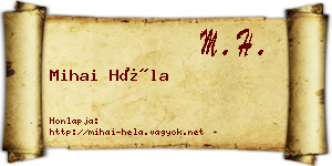 Mihai Héla névjegykártya